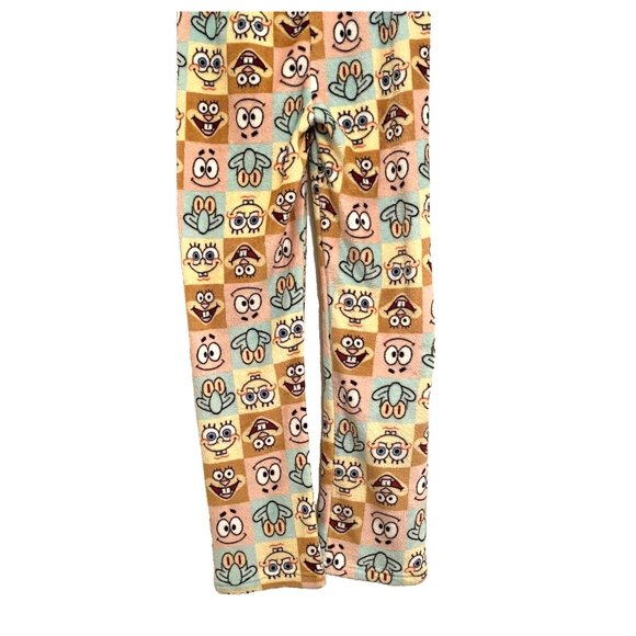 SpongeBob Pajama Pants Cozy Fuzzy Patrick, Squidward, Sandy Soft Lounge PJ Pants - Picture 10 of 15